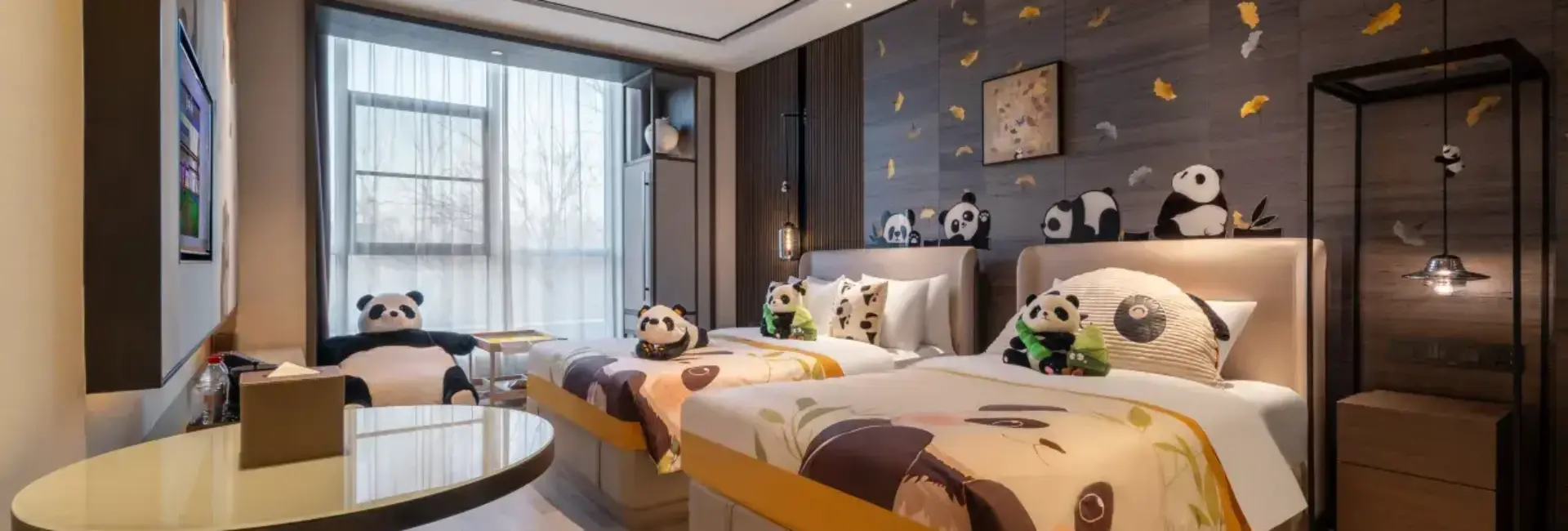 Chambre à thème Famille Panda (Amusement et joie pour les enfants)